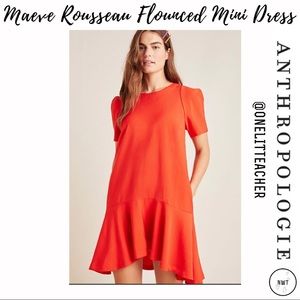 Anthropologie Maeve Rousseau Flounced Mini Dress